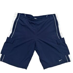 Nike Cargo Pocket Shorts Mens Large Navy Blue Vintage 90s Y2k